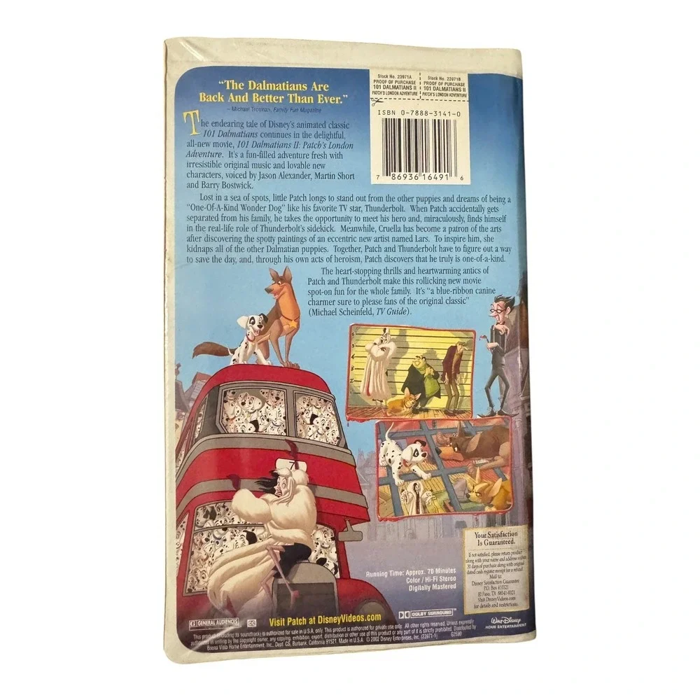 101 Dalmatians II Patch's London Adventure VHS Tape Disney G Animated